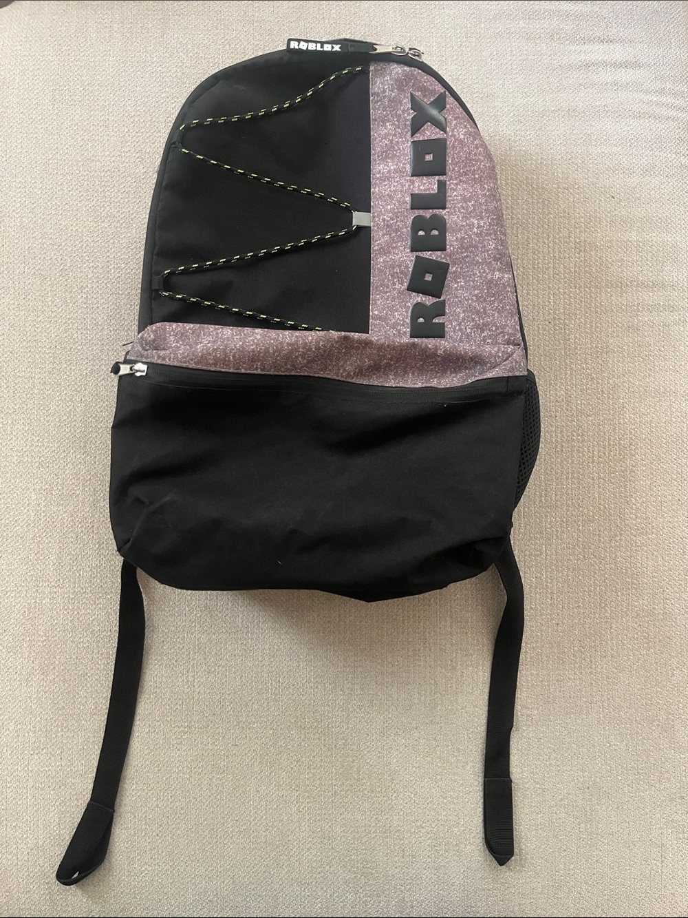 Bioworld Black and Pink Glitter Roblox Kids Backpack